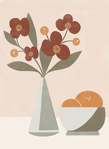 Modern Floral Still Life Art déco reproduction