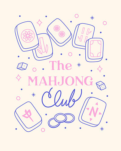 Retro Mahjong Club Art déco reproduction
