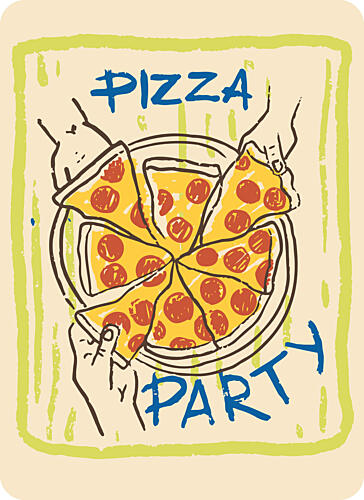 Classic Pizza Party Art déco reproduction