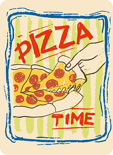 Retro Pizza Time Art déco reproduction