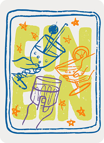 Retro Cocktail Party Art déco reproduction