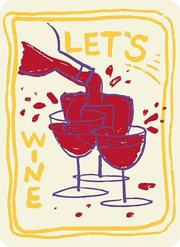 Lets Wine Together Art déco reproduction