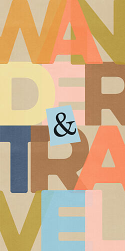 Wander and Travel Words Art déco reproduction