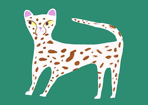 Modern Spotted Feline Art déco reproduction
