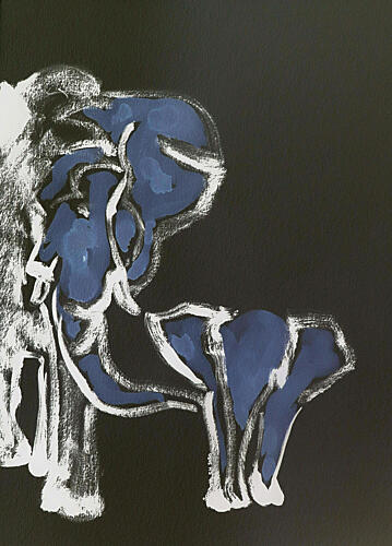 Blue Elephant Family Art déco reproduction