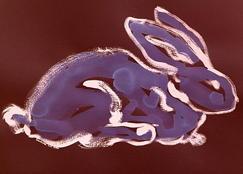 Stylized Purple Bunny Art déco reproduction