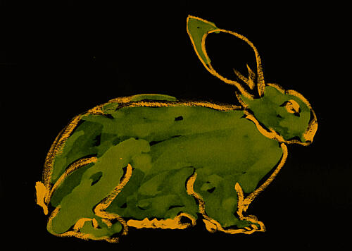 Pop Art Green Rabbit Pop art reproduction