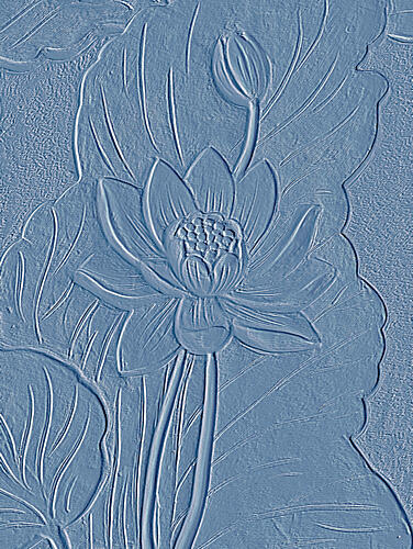 Blue Lotus Relief Art déco reproduction