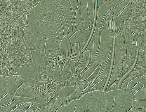 Green Lotus Relief Art déco reproduction