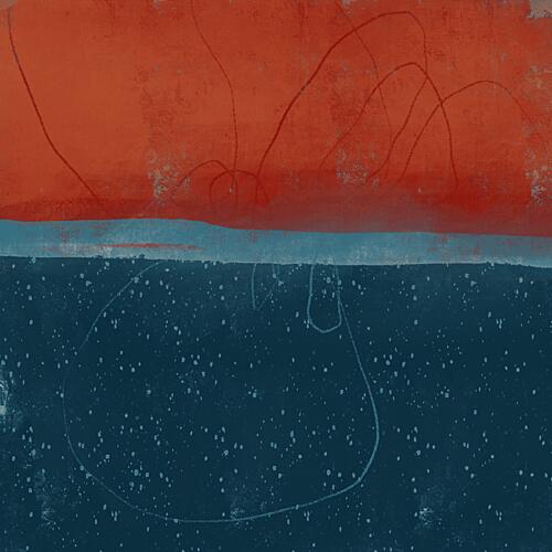 Serene Abstract Horizon Art déco reproduction