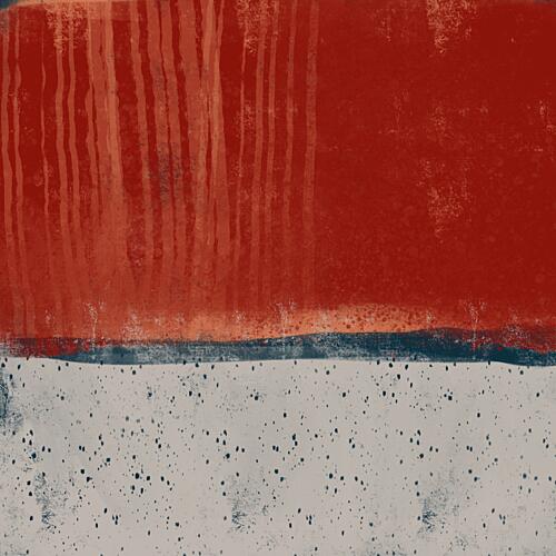 Rustic Red Earth Lines Art déco reproduction