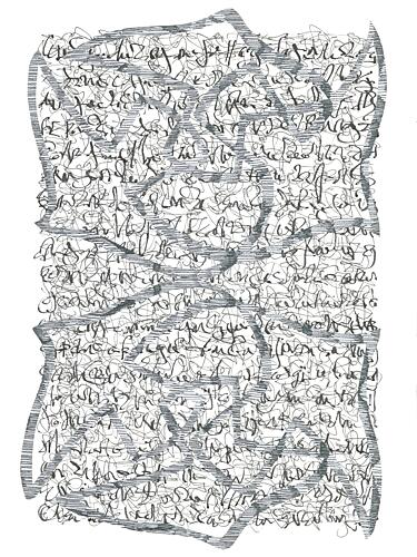 Abstract Calligraphic Lines Art Print by Isabelle Brent