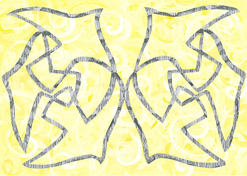 Abstract Yellow Flow Art déco reproduction