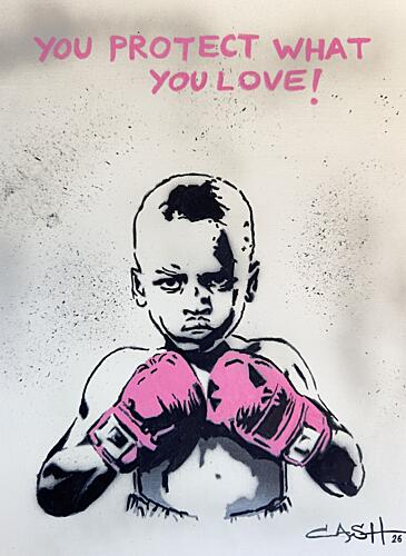 Young Boxer Pink Gloves Art déco reproduction