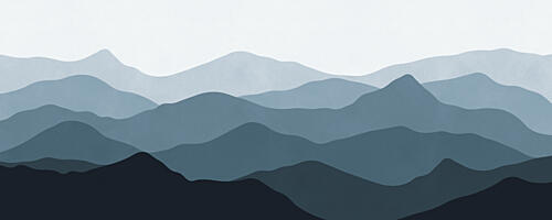 Layered Blue Mountains Art Print