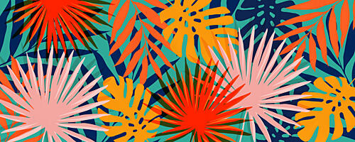 Vibrant Tropical Leaves Art Print