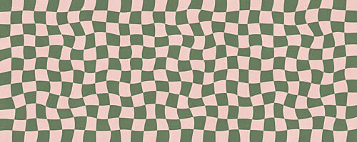 Retro Wavy Checks Art Print