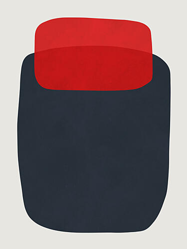 Abstract Red Blue Shapes Art déco reproduction