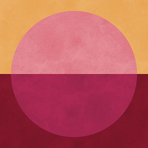 Pink Maroon Geometric Circle Art déco reproduction