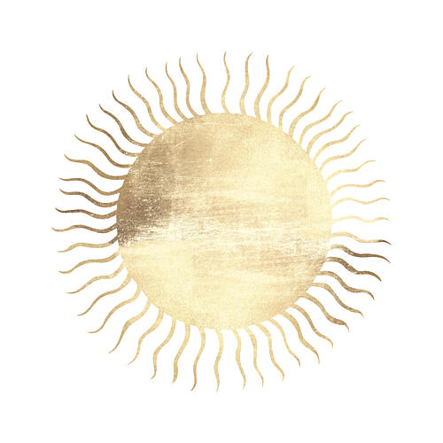 Golden Celestial Sun Art déco reproduction