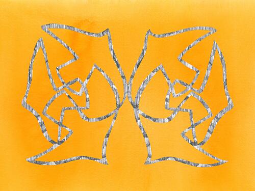 Symmetrical Abstract Lines Art déco reproduction