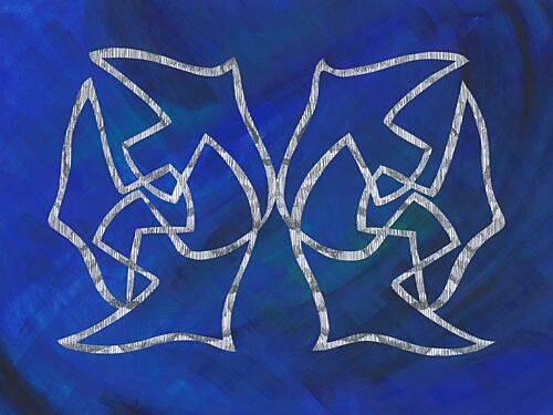 Blue Silver Symmetry Art Print
