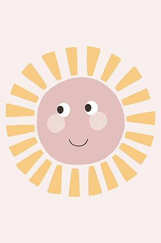 Smiling Boho Sun Art déco reproduction