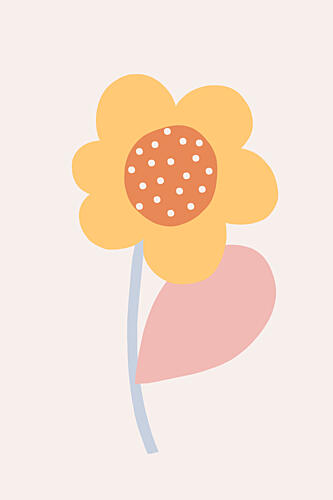 Whimsical Yellow Bloom Art déco reproduction