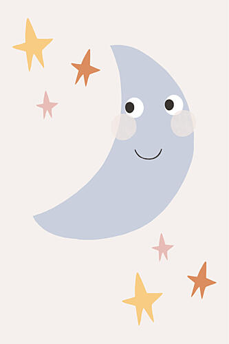 Sweet Moon and Stars Art déco reproduction