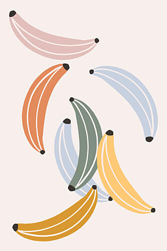 Playful Pastel Bananas Art déco reproduction