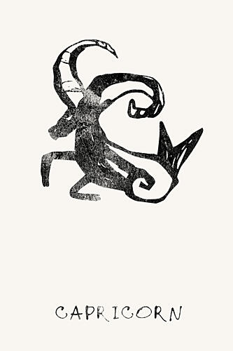 Capricorn Zodiac Symbol Art déco reproduction