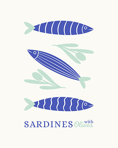 Sardines and Olives Art déco reproduction