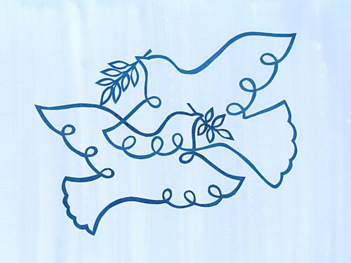 Intertwined Peace Doves Art Print