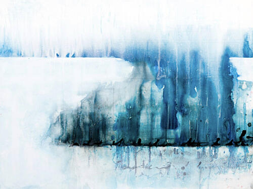 Flowing Arctic Blue Art déco reproduction