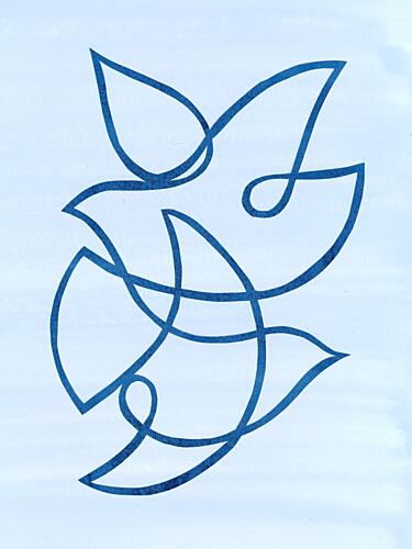 Flowing Blue Birds Art Print