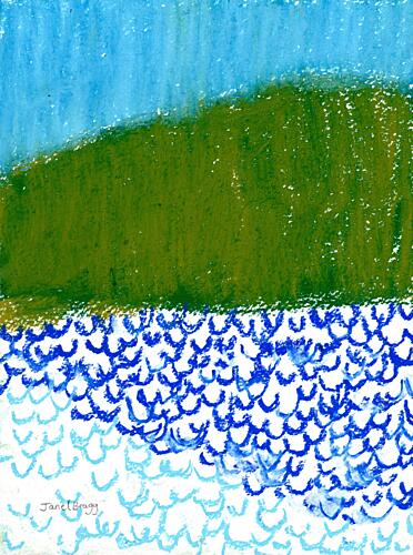 Abstract Coastal Landscape Art déco reproduction