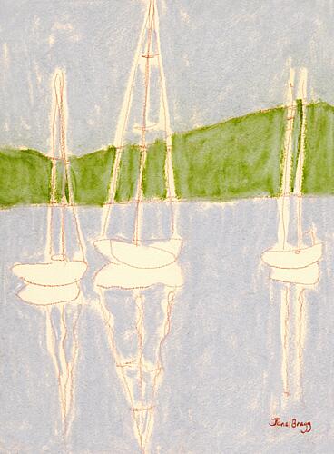 Calm Sailboat Reflections Art Print