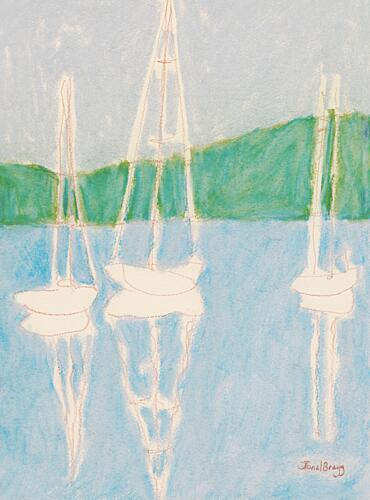 Calm Sailboat Reflections Art Print