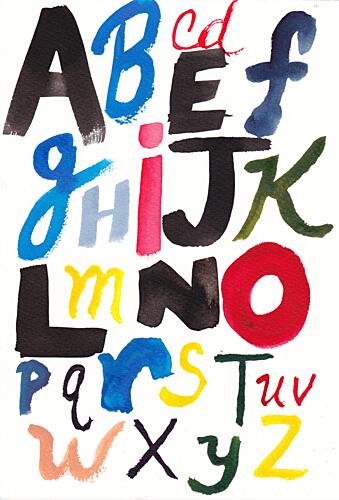 Vibrant Painted Alphabet Art déco reproduction