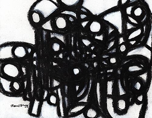 Abstract Black Scribbles Art déco reproduction