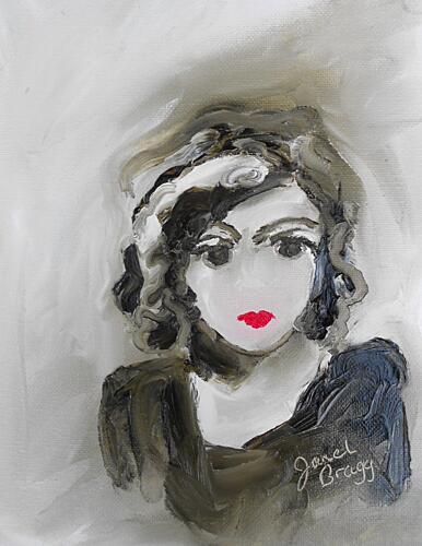 Mysterious Woman Portrait Impressionist Print