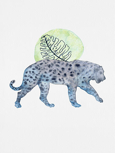 Spotted Leopard Monstera Art déco reproduction