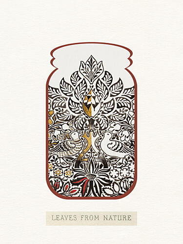 Golden Botanical Jar Art déco reproduction