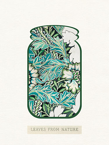 Botanical Jar Pattern Art déco reproduction
