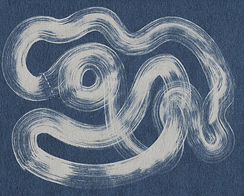 Blue Abstract Flow Art Print by Santhosh ch