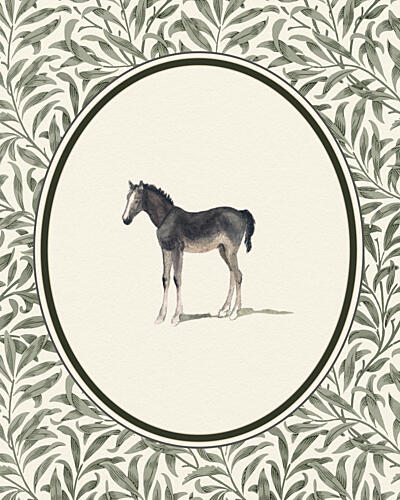 Gentle Foal Vignette Art déco reproduction