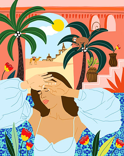 Sunny Desert Dreams Art déco reproduction