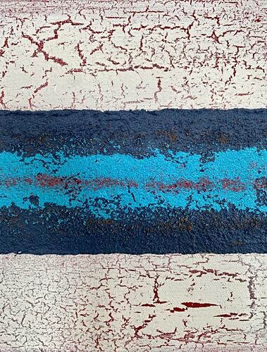 Abstract Cracked Paint Stripes Art Print