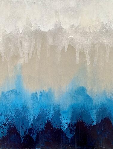 Flowing Indigo Layers Art déco reproduction