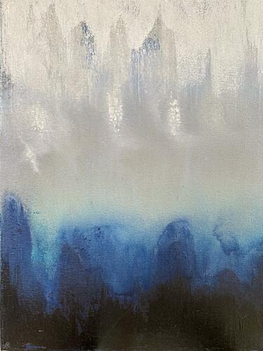 Deep Blue Forest Mist Art Print